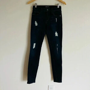 Fran Denim Women’s Dark Wash Sarah Distressed‎ Skinny Jeans 25